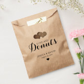 Rustiek Land Kraft Papier Liefde en Donuts Bruilof Bedankzakje (Gezegeld)