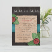 Rustiek Land La La La La La Uitnodiging (Staand voorkant)