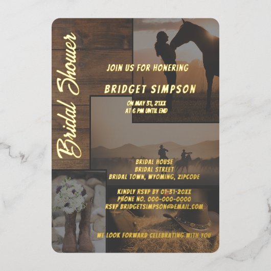 rustiek land landschap collage vrijgezellenfeest folie uitnodiging (Voorkant)