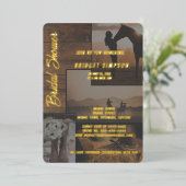 rustiek land landschap collage vrijgezellenfeest folie uitnodiging (Staand Voorkant)