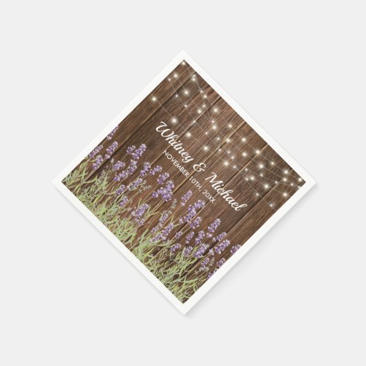Rustiek Land Lavendel Bloemenverlichting Bruiloft Servetten (Hoek)