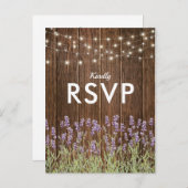 Rustiek Land Lavendel Lichten Bruiloft RSVP Uitnodiging Briefkaart (Voorkant / Achterkant)