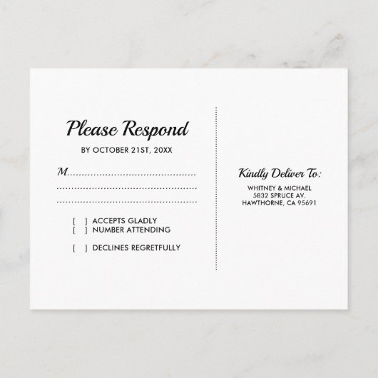 Rustiek Land Lavendel Lichten Bruiloft RSVP Uitnodiging Briefkaart (Achterkant)