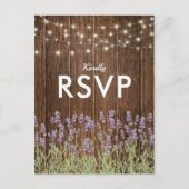 Rustiek Land Lavendel Lichten Bruiloft RSVP Uitnodiging Briefkaart (Voorkant)
