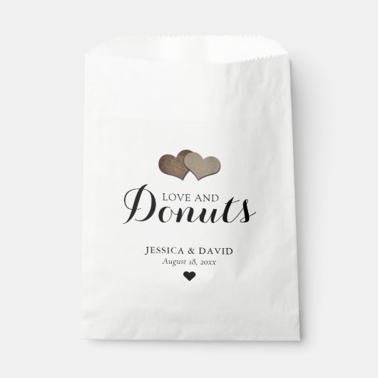 Rustiek Land Liefde en Donuts Bruiloft Favor Bag Bedankzakje (Voorkant)