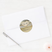Rustiek Land Liefde Hart Hout Bruiloft Ronde Sticker (Envelop)