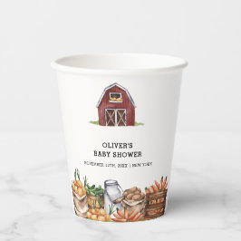 Rustiek land lokaal geteeld Veggie Baby shower Papieren Bekers