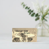 Rustiek Land Longhorn koe Sepia Tonen Visitekaartje (Staand voorkant)