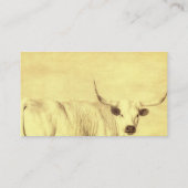 Rustiek land Longhorn koe  stijl sepia Visitekaartje (Achterkant)