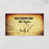 Rustiek land Longhorn koe  stijl sepia Visitekaartje (Voorkant)