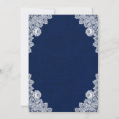 Rustiek Land Marine Blauw Mason Jar Lights Bruilof Kaart (Achterkant)