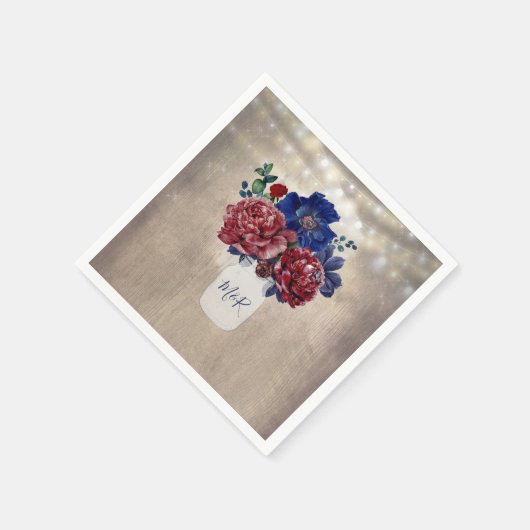 Rustiek Land Marine en Bourgondische bruiloft Servet (Hoek)