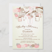 Rustiek Land Mason Jar Baby shower Kaart (Voorkant)