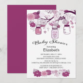 Rustiek Land Mason Jar Baby shower Kaart (Voorkant / Achterkant)