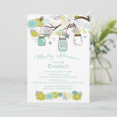 Rustiek Land Mason Jar Boys Baby shower Kaart (Staand voorkant)
