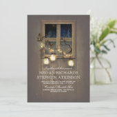 rustiek land | Mason Jar Lights Fall Wedding Kaart (Staand voorkant)