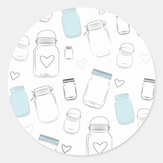 Rustiek Land Mason Jars Party Favor Ronde Sticker (Voorkant)