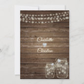 Rustiek Land Mason Lights Bruiloft uitnodiging (Achterkant)