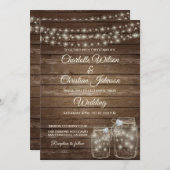 Rustiek Land Mason Lights Bruiloft uitnodiging (Voorkant / Achterkant)