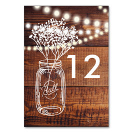 RUSTIEK LAND MASON POT TAFEL NUMMER KAART