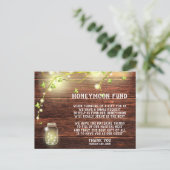 Rustiek Land Mason String Lights Honeymoon Fonds Briefkaart (Staand voorkant)