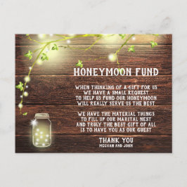 Rustiek Land Mason String Lights Honeymoon Fonds Briefkaart