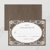 Rustiek Land Monogram Bruiloft RSVP Kaartje (Voorkant / Achterkant)