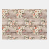 Rustiek Land Noodlijdende Houten Crème Perzik Bloe Inpakpapier Vel (Voorkant 2)