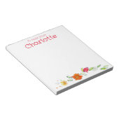 Rustiek Land oranje wilde bloem waterverf Notitieblok (Schuin)