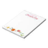 Rustiek Land oranje wilde bloem waterverf Notitieblok (Linkerzijde)