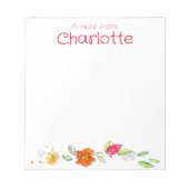 Rustiek Land oranje wilde bloem waterverf Notitieblok (Voorkant)