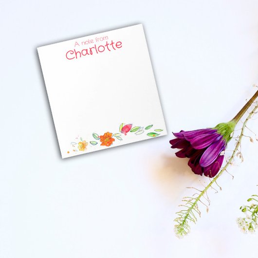 Rustiek Land oranje wilde bloem waterverf Notitieblok