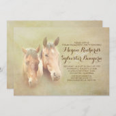 rustiek land paard paar verlovingsfeest kaart (Voorkant / Achterkant)
