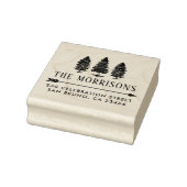 Rustiek Land Pines Familienaam Retouradres Rubberstempel (Stempel)