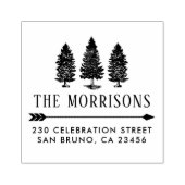 Rustiek Land Pines Familienaam Retouradres Rubberstempel (Afrduk)