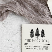 Rustiek Land Pines Familienaam Retouradres Rubberstempel