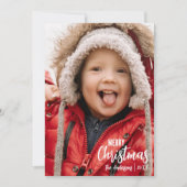 Rustiek Land Plaid Vrolijk Kerstfeest Familie Foto Feestdagenkaart (Voorkant)