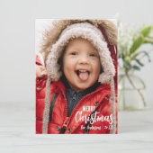 Rustiek Land Plaid Vrolijk Kerstfeest Familie Foto Feestdagenkaart (Staand voorkant)