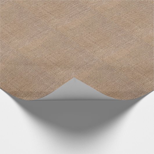 Rustiek Land Plain Burlap Print Cadeaupapier (Hoek)