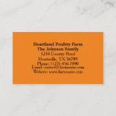 Rustiek Land Pluimvee Boerderij Boerderij Biologis Visitekaartje (Achterkant)
