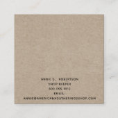 Rustiek Land Primitief Americana Visitekaartje (Achterkant)