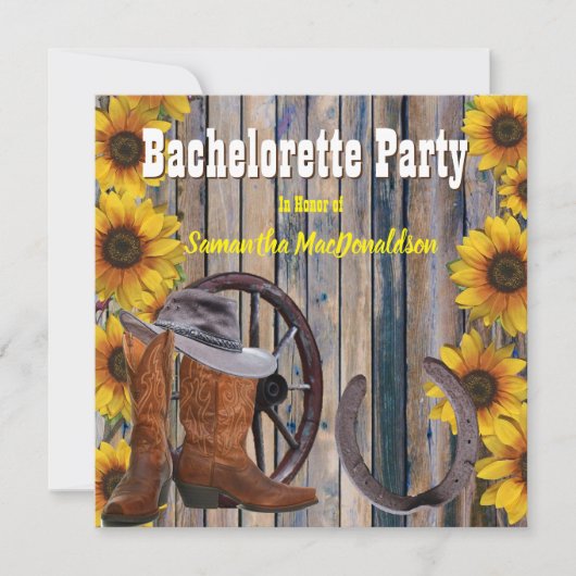 Rustiek land ranch vrijgezellenfeest kaart (Voorkant)