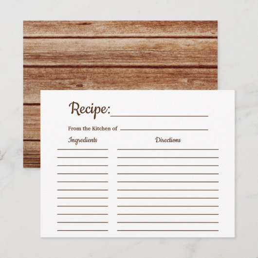 Rustiek Land  Recept Kaart Douche Insert (Voorkant / Achterkant)