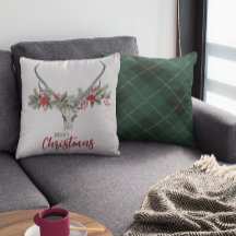 Rustiek land rendier schedel Plaid Kerstmis