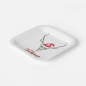 Rustiek Land Rendier Schedel & Santa Ha Kerstmis Papieren Bordje (Gebogen)