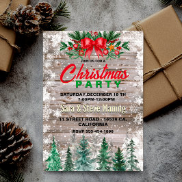 Rustiek Land rode boog stropdas Vakantie Kerstfees Kaart