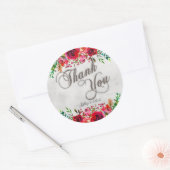 Rustiek Land Rode Rozen Lente Bruiloft Ronde Sticker (Envelop)