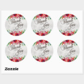 Rustiek Land Rode Rozen Lente Bruiloft Ronde Sticker (Vel)