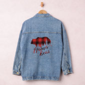 Rustiek Land Rood en Zwart Plaid Mama Beer Denim Jacket (Hangar)