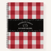 Rustiek Land Rood Gingham Familie Recept Boek (Voorkant)